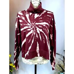 525 America Sprial Turtleneck Sweater Dropped Shoulder Maroon L